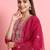 Silk blend rani pink casual wear embroidery work readymade salwar suit
