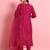 Silk blend rani pink casual wear embroidery work readymade salwar suit