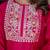 Silk blend rani pink casual wear embroidery work readymade salwar suit