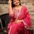 Silk blend pink casual wear embroidery work readymade salwar suit