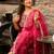 Silk blend pink casual wear embroidery work readymade salwar suit