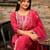 Silk blend pink casual wear embroidery work readymade salwar suit