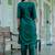 Silk blend green casual wear embroidery work readymade salwar suit
