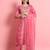 Silk blend pink casual wear embroidery work readymade salwar suit