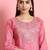 Silk blend pink casual wear embroidery work readymade salwar suit