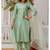 Silk blend pista casual wear embroidery work readymade salwar suit