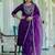 Silk blend violet casual wear embroidery work readymade salwar suit