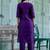 Silk blend violet casual wear embroidery work readymade salwar suit
