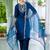 Silk blend navy blue casual wear embroidery work readymade salwar suit