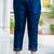 Silk blend navy blue casual wear embroidery work readymade salwar suit