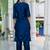 Silk blend navy blue casual wear embroidery work readymade salwar suit