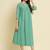 Chiffon mint casual wear schiffli work readymade midi dress