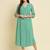 Chiffon mint casual wear schiffli work readymade midi dress