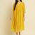 Chiffon yellow casual wear schiffli work readymade midi dress