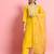 Silk blend yellow casual wear embroidery work readymade salwar suit