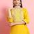Silk blend yellow casual wear embroidery work readymade salwar suit