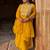 Silk blend mustard casual wear embroidery work readymade salwar suit