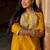 Silk blend mustard casual wear embroidery work readymade salwar suit