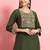 Silk blend mehendi casual wear embroidery work readymade salwar suit
