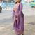 Silk blend lavender casual wear embroidery work readymade salwar suit