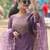 Silk blend lavender casual wear embroidery work readymade salwar suit