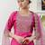 Silk blend rani pink casual wear embroidery work readymade salwar suit