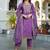 Silk blend purple casual wear embroidery work readymade salwar suit