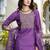 Silk blend purple casual wear embroidery work readymade salwar suit