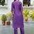 Silk blend purple casual wear embroidery work readymade salwar suit