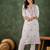 Roman silk blend lavender casual wear embroidery work readymade kurti with pant