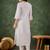 Roman silk blend lavender casual wear embroidery work readymade kurti with pant