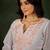 Roman silk blend peach casual wear embroidery work readymade kurti with pant