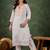 Roman silk blend peach casual wear embroidery work readymade kurti with pant