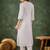 Roman silk blend green casual wear embroidery work readymade kurti with pant