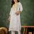 Roman silk blend yellow casual wear embroidery work readymade kurti with pant