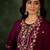 Viscose rayon dark magenta party wear embroidery work readymade salwar suit
