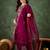 Viscose rayon dark magenta party wear embroidery work readymade salwar suit