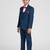 royal look in suit set full sleeves solid blazer, shirt, pant and waist coat with bow tie - tealblue