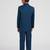 royal look in suit set full sleeves solid blazer, shirt, pant and waist coat with bow tie - tealblue