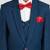 royal look in suit set full sleeves solid blazer, shirt, pant and waist coat with bow tie - tealblue