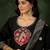 Silk blend black party wear banarasi woven work readymade salwar suit