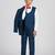 royal look in suit set full sleeves solid blazer, shirt, pant and waist coat with bow tie - tealblue