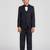 royal look in solid suit set full sleeves blazer, shirt, pant and waist coat with bow tie - navy blue