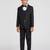 royal look in solid suit set full sleeves blazer, shirt, pant and waist coat with bow tie - black