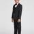 royal look in solid suit set full sleeves blazer, shirt, pant and waist coat with bow tie - black