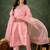 Silk blend baby pink casual wear embroidery work readymade salwar suit
