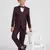 royal look in solid suit set full sleeves blazer, shirt, pant and waist coat with bow tie - wine