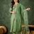 Silk blend pista casual wear embroidery work readymade salwar suit
