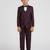 royal look in solid suit set full sleeves blazer, shirt, pant and waist coat with bow tie - wine