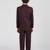 royal look in solid suit set full sleeves blazer, shirt, pant and waist coat with bow tie - wine